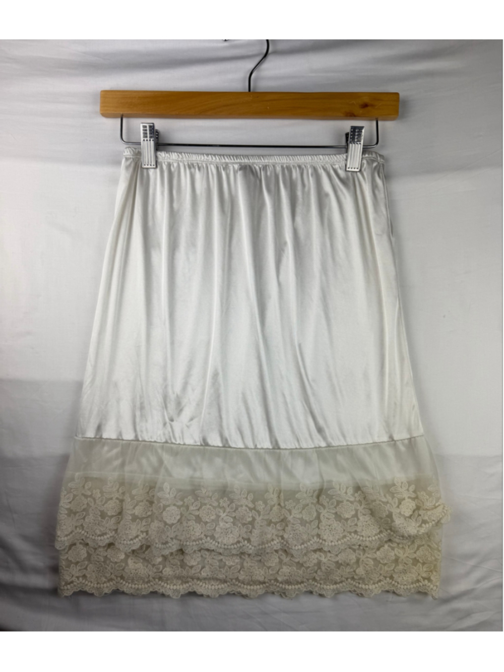 Melody White Slip Skirt Lace Tiered Ruffle Coquette Cottagecore Angelcore Small